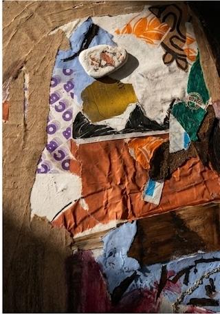 Abstract Assemblage Painting | Modern Textile & Paper Collage | Textured Wall Decor