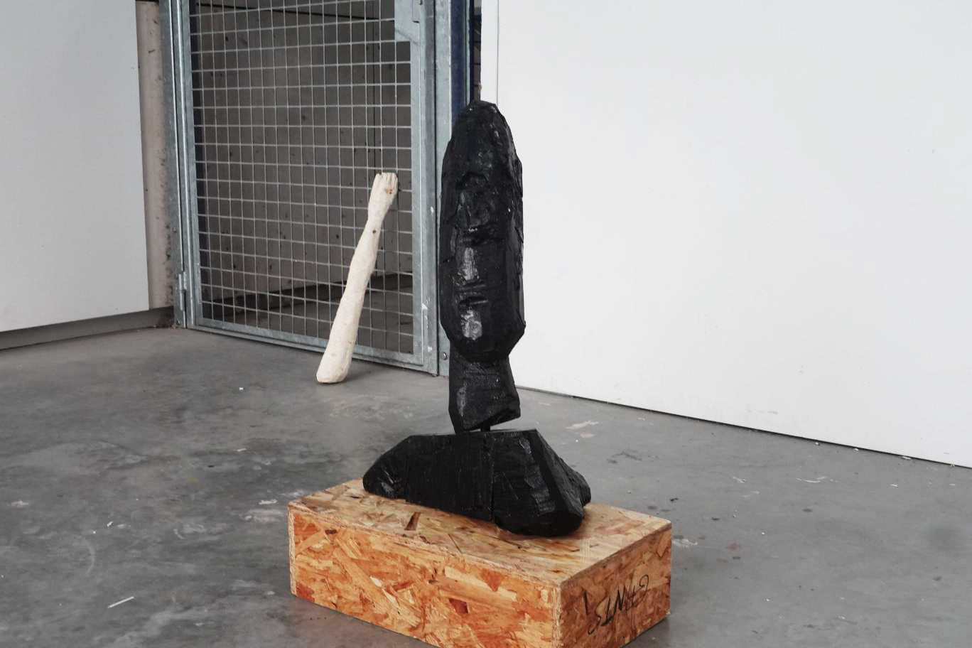 Black Assemblage Wood Sculpture