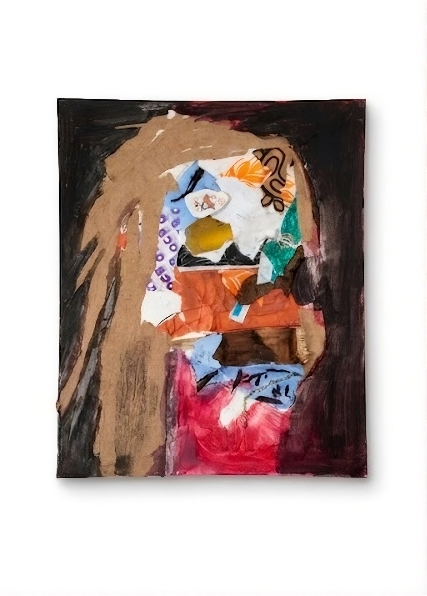 Abstract Assemblage Painting | Modern Textile & Paper Collage | Textured Wall Decor